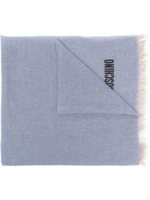 

Embroidered-logo cashmere scarf, Moschino Embroidered-logo cashmere scarf