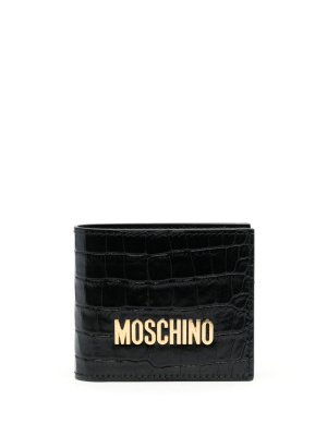 

Leather logo-lettering wallet, Moschino Leather logo-lettering wallet
