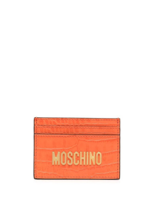 

Leather logo-lettering cardholder, Moschino Leather logo-lettering cardholder
