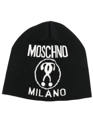 

Intarsia-knit logo beanie, Moschino Intarsia-knit logo beanie
