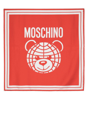 

Silk logo-print scarf, Moschino Silk logo-print scarf