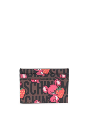 

Mouse-print logo cardholder, Moschino Mouse-print logo cardholder
