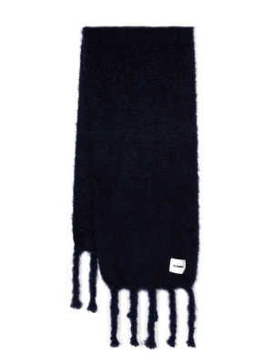 

Chunky-knit fringed scarf, Jil Sander Chunky-knit fringed scarf