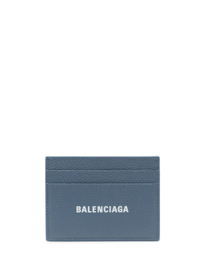 

Logo-print leather cardholder, Balenciaga Logo-print leather cardholder