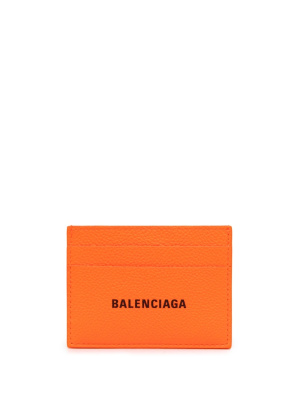 

Logo-lettering leather card holder, Balenciaga Logo-lettering leather card holder