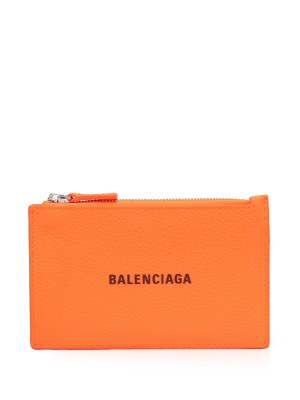 

Logo-lettering zip-up leather wallet, Balenciaga Logo-lettering zip-up leather wallet