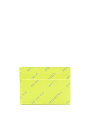 

Logo-print leather card holder, Balenciaga Logo-print leather card holder