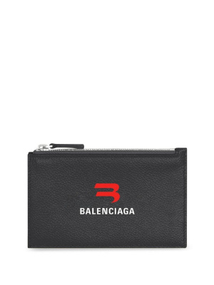 

Logo-print leather cardholder, Balenciaga Logo-print leather cardholder