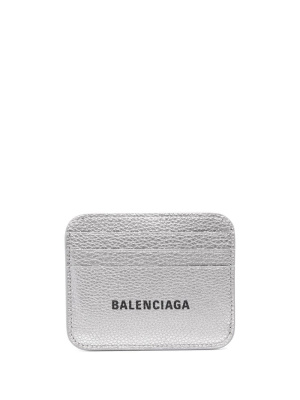 

Logo-print metallic cardholder, Balenciaga Logo-print metallic cardholder