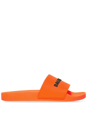 

Logo-print rubber sliders, Balenciaga Logo-print rubber sliders