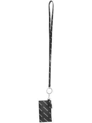 

Logo-print neck-strap cardholder, Balenciaga Logo-print neck-strap cardholder