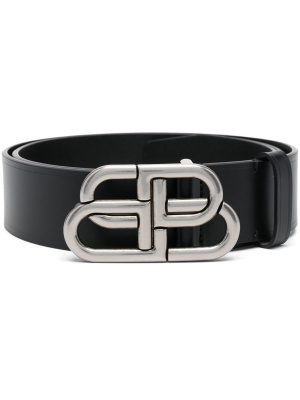 

Logo-buckle leather belt, Balenciaga Logo-buckle leather belt