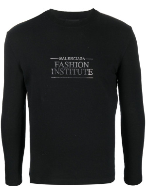 

Slogan-print long-sleeved T-shirt, Balenciaga Slogan-print long-sleeved T-shirt