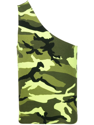 

Asymmetric camouflage-print tank top, Balenciaga Asymmetric camouflage-print tank top