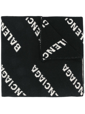 

Intarsia logo oversize scarf, Balenciaga Intarsia logo oversize scarf