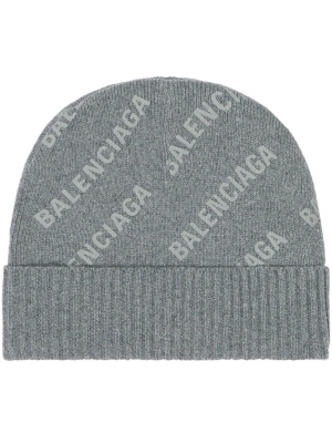 

Logo-print cashmere beanie, Balenciaga Logo-print cashmere beanie
