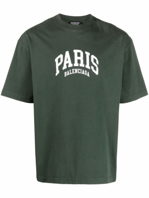 

Paris logo cotton T-shirt, Balenciaga Paris logo cotton T-shirt