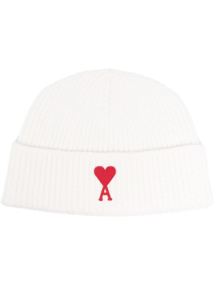 

Ami de Coeur ribbed beanie, AMI Paris Ami de Coeur ribbed beanie