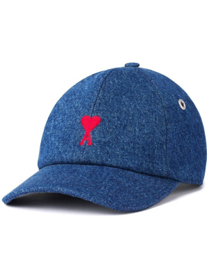 

Ami de Coeur denim cap, AMI Paris Ami de Coeur denim cap