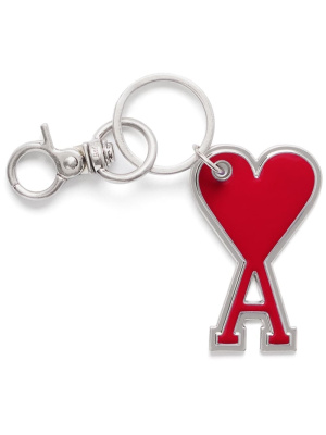 

Enamelled logo-charm keyring, AMI Paris Enamelled logo-charm keyring