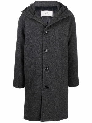 

Single-breasted wool coat, AMI Paris Single-breasted wool coat