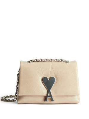 

Voulez-vous crinkled leather shoulder bag, AMI Paris Voulez-vous crinkled leather shoulder bag