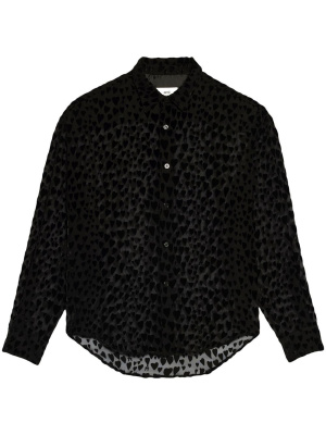 

Logo-jacquard long-sleeve shirt, AMI Paris Logo-jacquard long-sleeve shirt