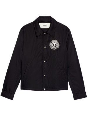 

Logo-patch shirt jacket, AMI Paris Logo-patch shirt jacket