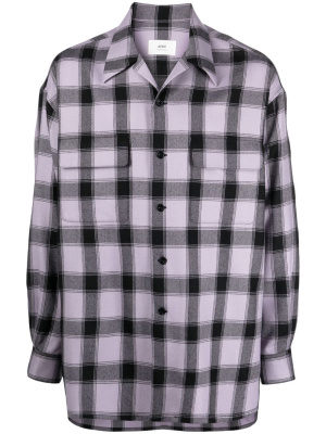 

Plaid button-up shirt, AMI Paris Plaid button-up shirt