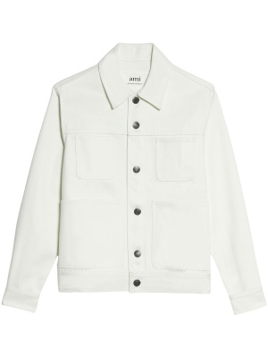

Button-front shirt jacket, AMI Paris Button-front shirt jacket
