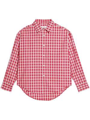 

Plaid-print long-sleeve shirt, AMI Paris Plaid-print long-sleeve shirt