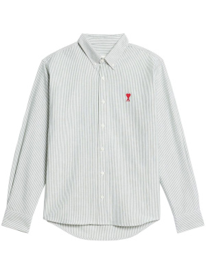 

Striped button-collar shirt, AMI Paris Striped button-collar shirt