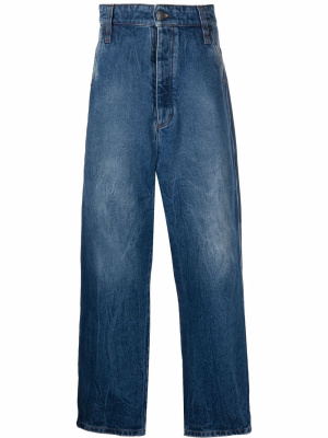 

Wide-leg cotton jeans, AMI Paris Wide-leg cotton jeans
