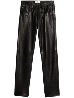 

Straight-leg leather trousers, AMI Paris Straight-leg leather trousers