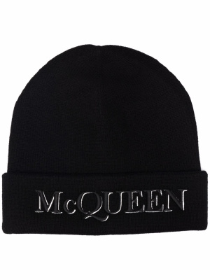 

Embroidered-logo beanie, Alexander McQueen Embroidered-logo beanie