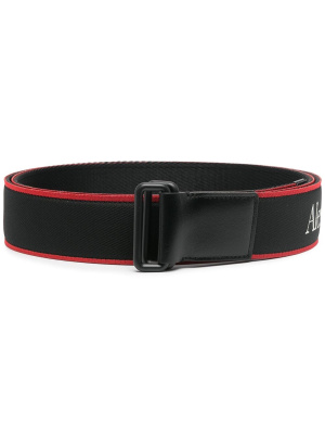 

Logo-print adjustable belt, Alexander McQueen Logo-print adjustable belt