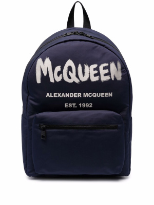 

Metropolitan logo-print backpack, Alexander McQueen Metropolitan logo-print backpack