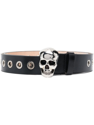 

Skull eyelet-embellished belt, Alexander McQueen Skull eyelet-embellished belt