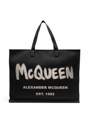 

Graffiti logo tote, Alexander McQueen Graffiti logo tote
