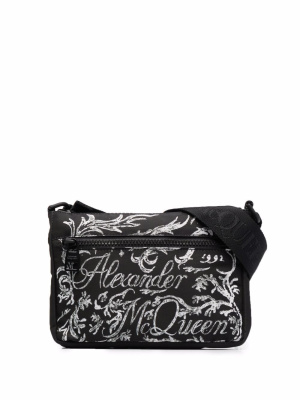 

All-over logo print messenger bag, Alexander McQueen All-over logo print messenger bag