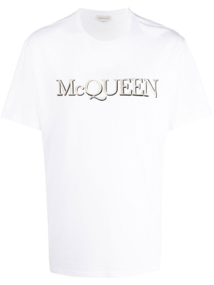 

Embroidered logo short-sleeve T-shirt, Alexander McQueen Embroidered logo short-sleeve T-shirt