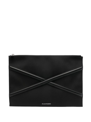 

Harness logo-print clutch bag, Alexander McQueen Harness logo-print clutch bag