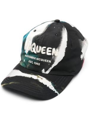 

Watercolor logo-print baseball cap, Alexander McQueen Watercolor logo-print baseball cap