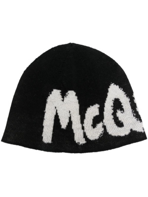 

Logo-print wool beanie, Alexander McQueen Logo-print wool beanie