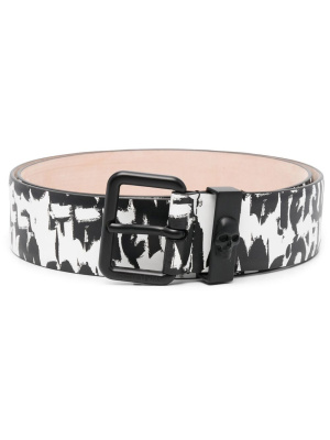 

All-over logo-print belt, Alexander McQueen All-over logo-print belt