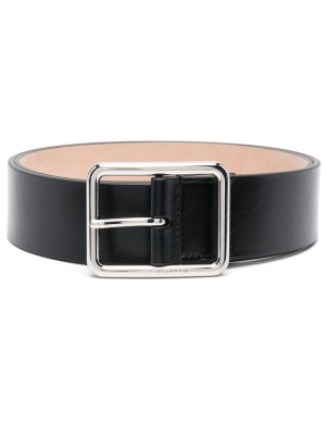 

Engraved-logo leather belt, Alexander McQueen Engraved-logo leather belt