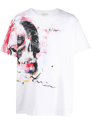 

Skull print cotton T-shirt, Alexander McQueen Skull print cotton T-shirt