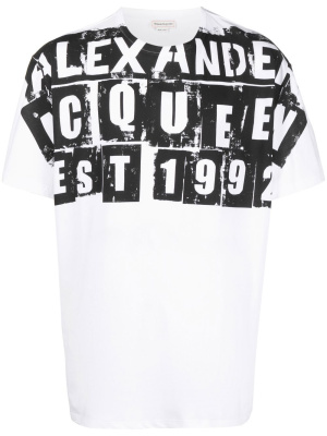 

Logo-print cotton T-shirt, Alexander McQueen Logo-print cotton T-shirt
