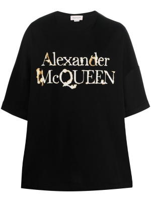

Logo-print cotton T-shirt, Alexander McQueen Logo-print cotton T-shirt