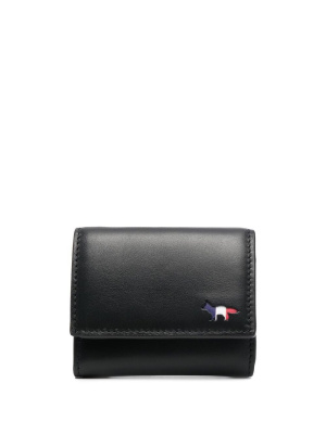 

Logo-detail leather wallet, Maison Kitsuné Logo-detail leather wallet